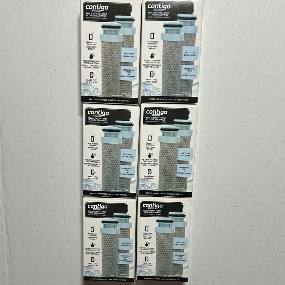 6 boxes - Contigo Water Bottle Replacement Filter Cartridges - NWOT Sealed $33